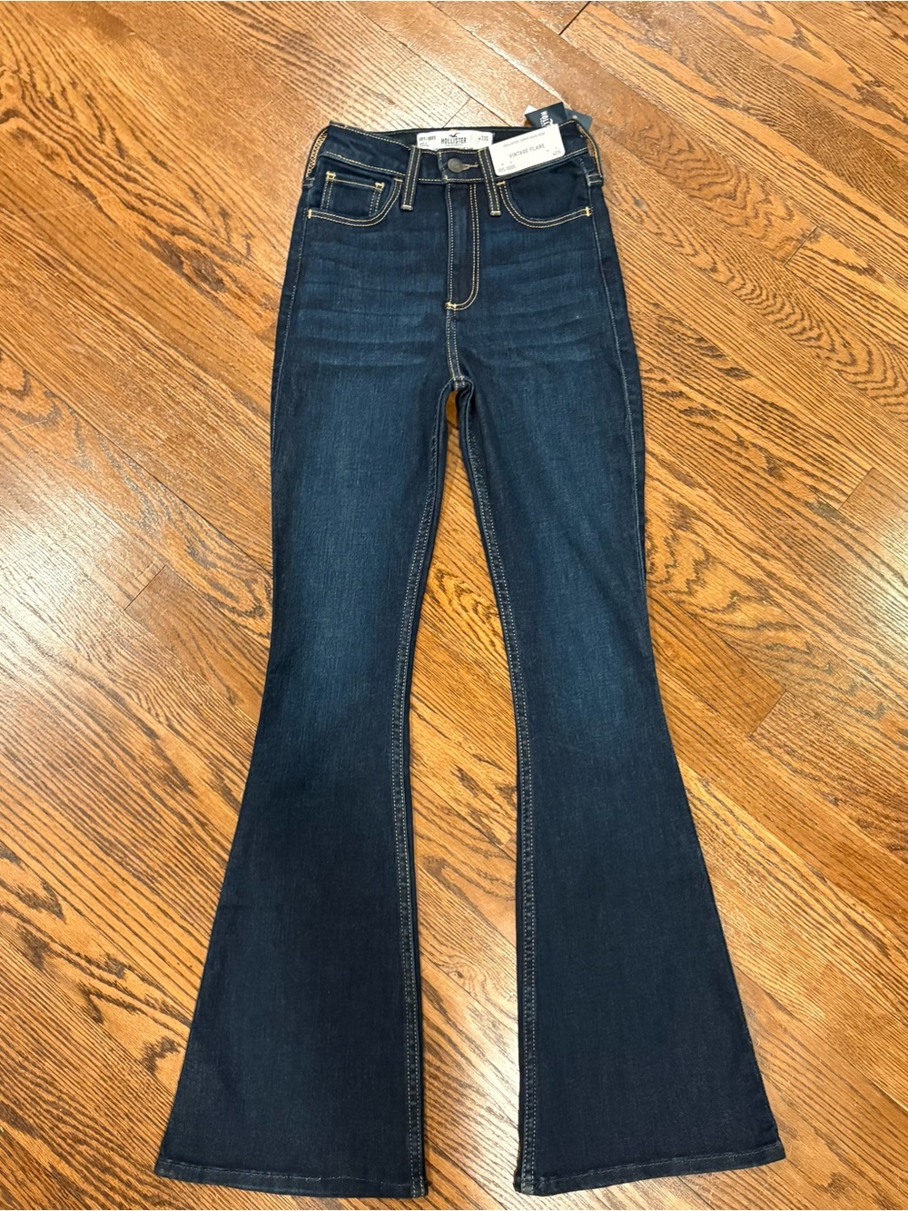 Hollister Dark Blue High-Rise Vintage Flare Jeans